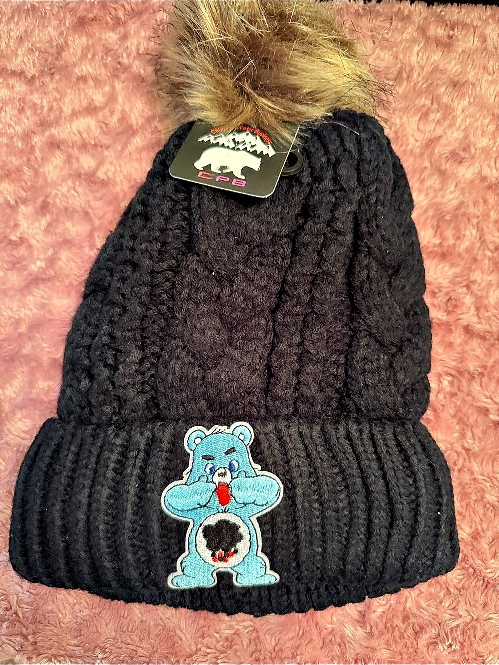Care Bear Black Pom Beanie